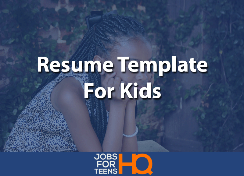 Resume template for kids